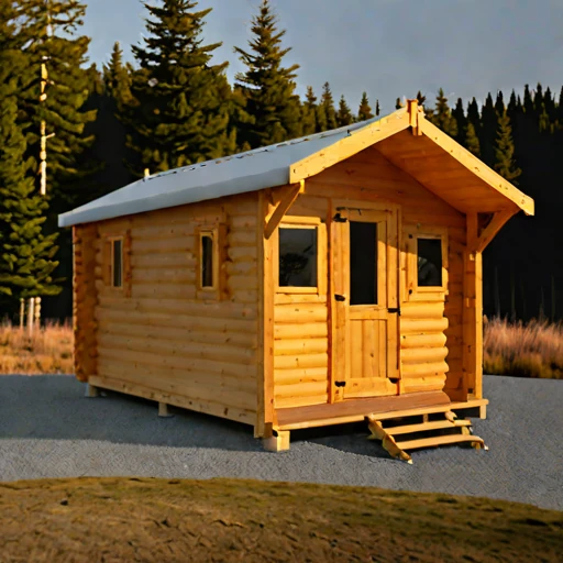 A rebound-zone survey cabin, photographed against a plain background
