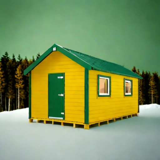 A rebound-zone survey cabin, photographed against a plain background