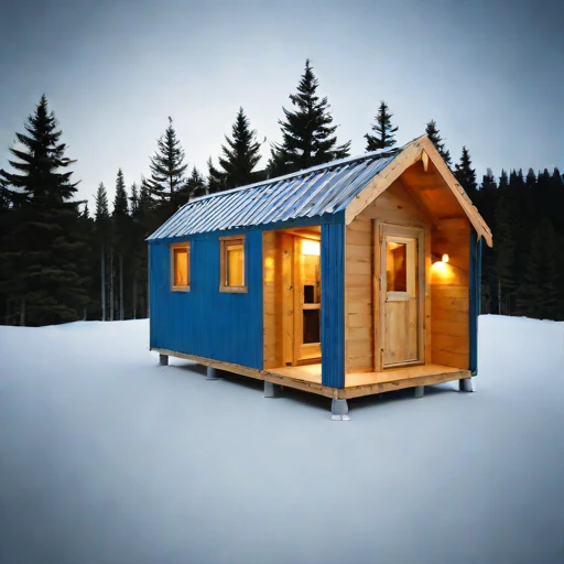 A rebound-zone survey cabin, photographed against a plain background