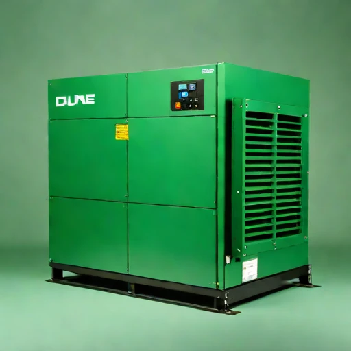 A seif-dune intake filter, photographed against a plain background