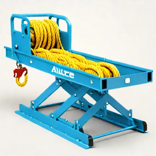 A serac-field rope hoist, photographed against a plain background