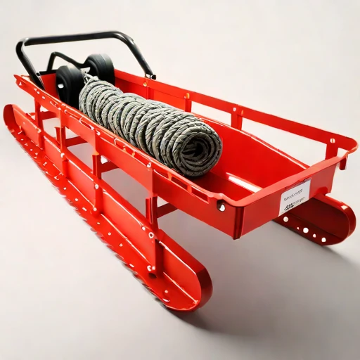 A serac-field rope hoist, photographed against a plain background