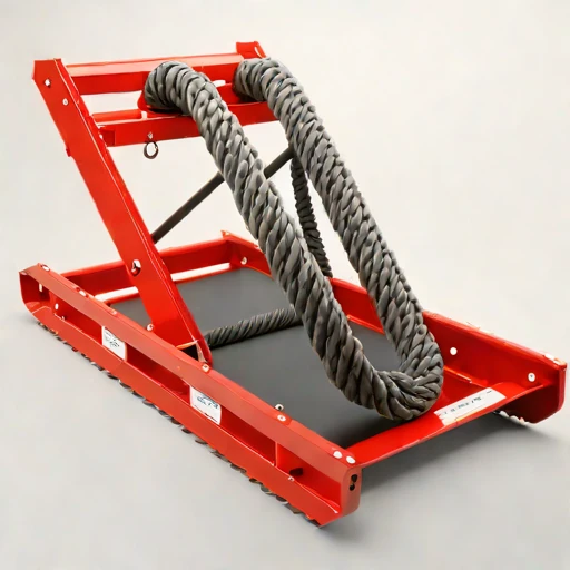 A serac-field rope hoist, photographed against a plain background