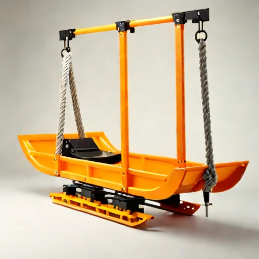 A serac-field rope hoist, photographed against a plain background