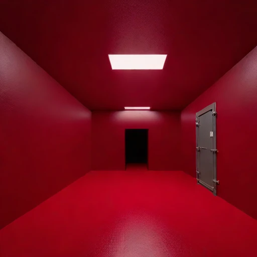 A stope-floor training hall, photographed against a plain background