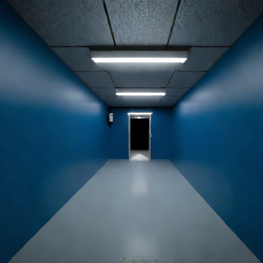 A stope-floor training hall, photographed against a plain background