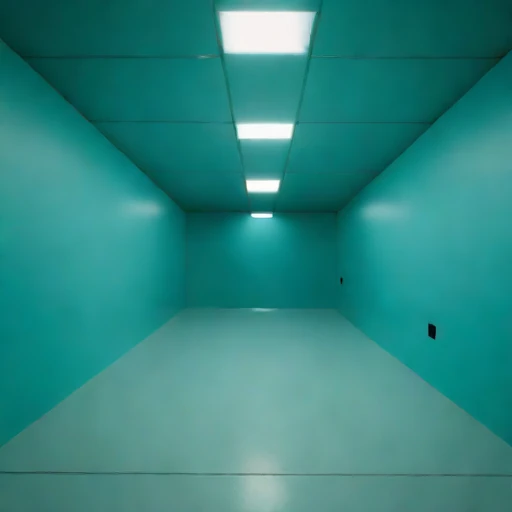 A stope-floor training hall, photographed against a plain background