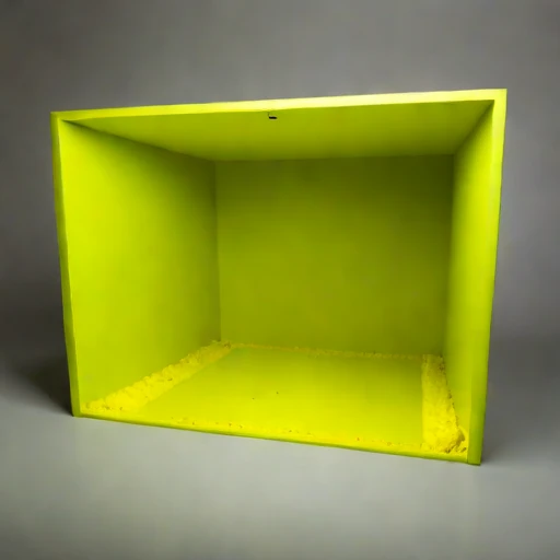 A squeezing-ground test pit, photographed against a plain background
