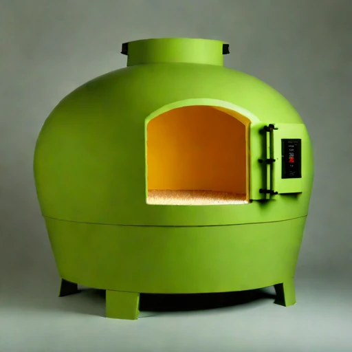 A scoria-lined bisque kiln, photographed against a plain background