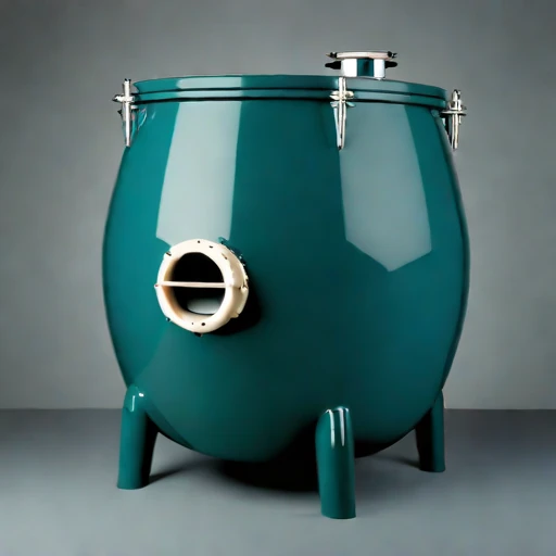 A silcrete-lined calciner drum, photographed against a plain background
