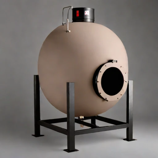 A silcrete-lined calciner drum, photographed against a plain background
