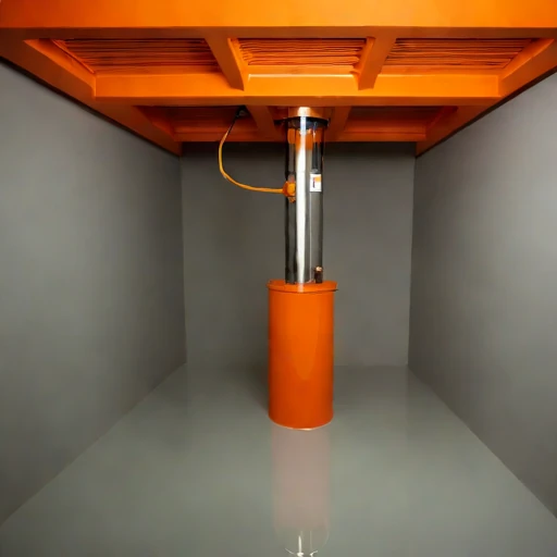 A sump-level pump bay, photographed against a plain background