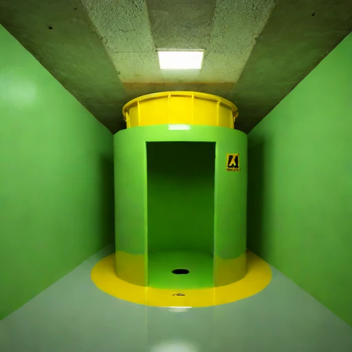 A sump-level pump bay, photographed against a plain background