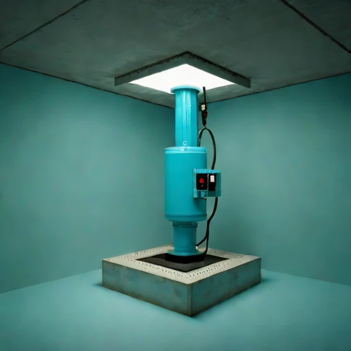 A sump-level pump bay, photographed against a plain background