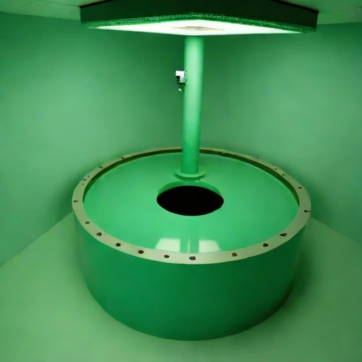A sump-level pump bay, photographed against a plain background