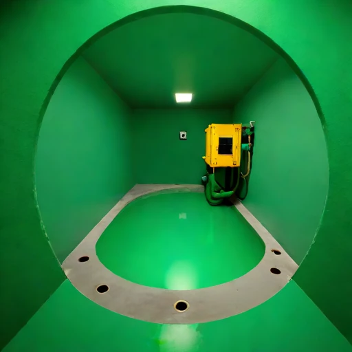 A sump-level pump bay, photographed against a plain background