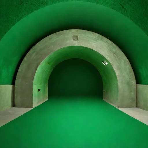 A shotcrete-lined studio vault, photographed against a plain background