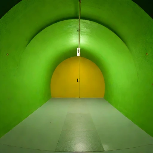 A shotcrete-lined studio vault, photographed against a plain background