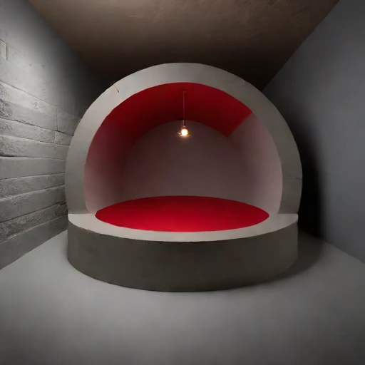 A shotcrete-lined studio vault, photographed against a plain background