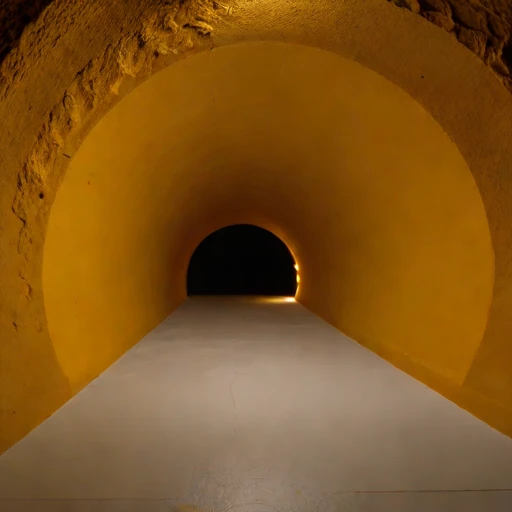 A shotcrete-lined studio vault, photographed against a plain background