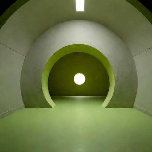 A shotcrete-lined studio vault, photographed against a plain background