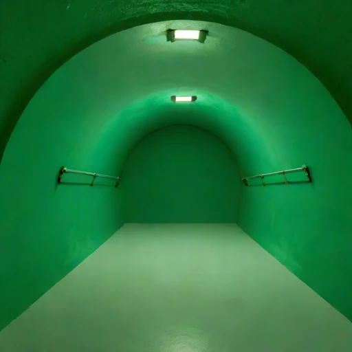 A shotcrete-lined studio vault, photographed against a plain background