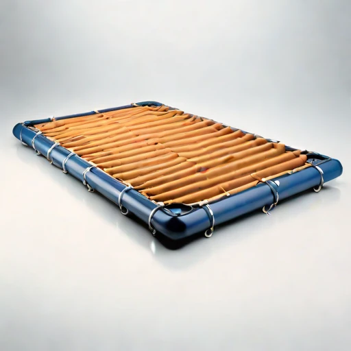 A sargassum-mat survey raft, photographed against a plain background