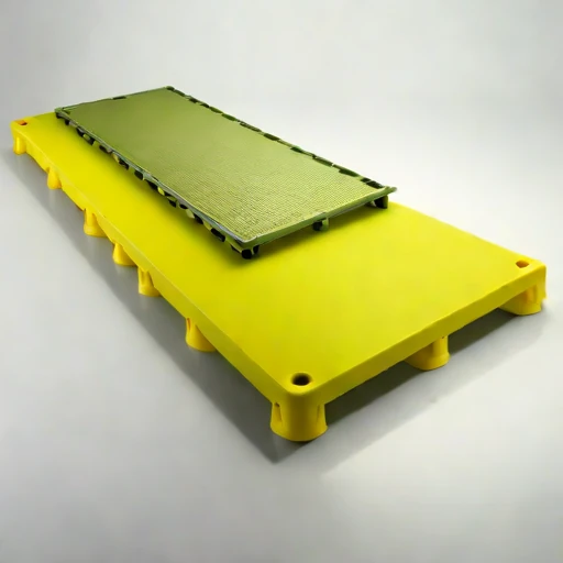 A sargassum-mat survey raft, photographed against a plain background