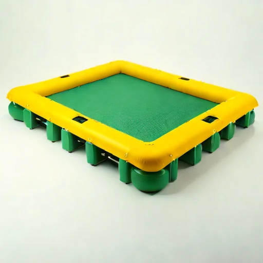 A sargassum-mat survey raft, photographed against a plain background