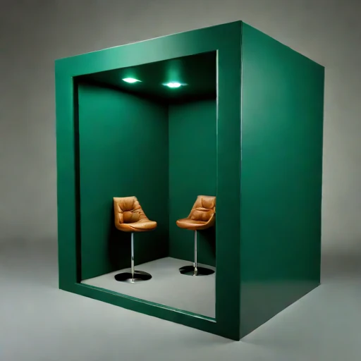 A subglacial-pressure listening room, photographed against a plain background