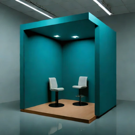 A subglacial-pressure listening room, photographed against a plain background