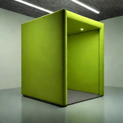 A subglacial-pressure listening room, photographed against a plain background