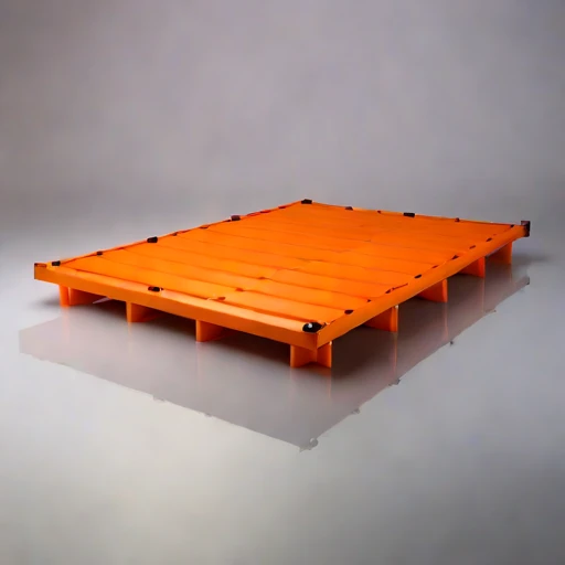 A supraglacial-pond viewing raft, photographed against a plain background