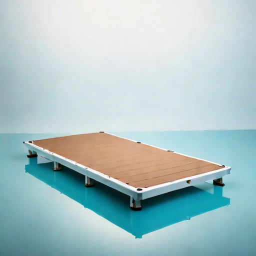 A supraglacial-pond viewing raft, photographed against a plain background