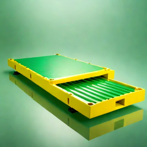 A supraglacial-pond viewing raft, photographed against a plain background