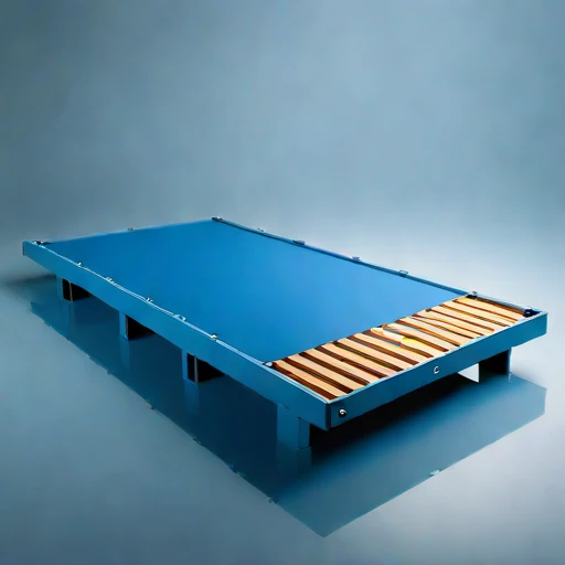 A supraglacial-pond viewing raft, photographed against a plain background