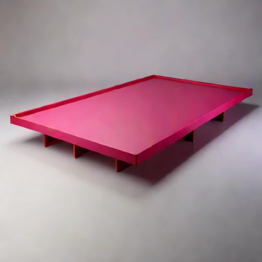 A supraglacial-pond viewing raft, photographed against a plain background