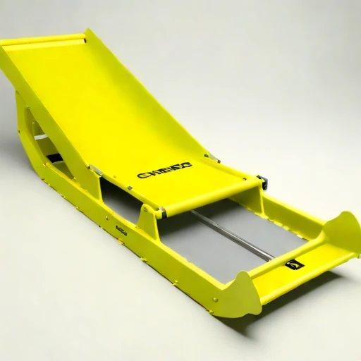 A swash-zone landing ramp, photographed against a plain background