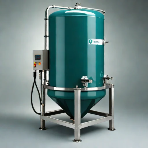 A tufa-bed polishing tank, photographed against a plain background