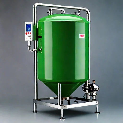 A tufa-bed polishing tank, photographed against a plain background