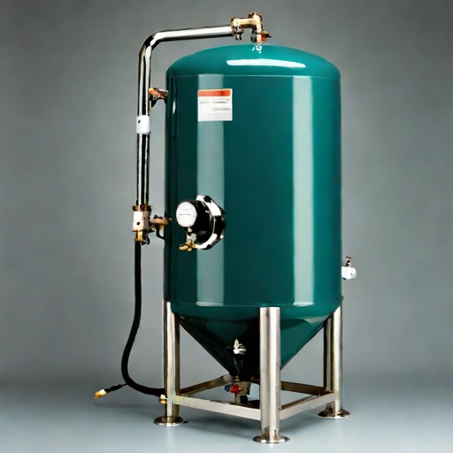 A tufa-bed polishing tank, photographed against a plain background