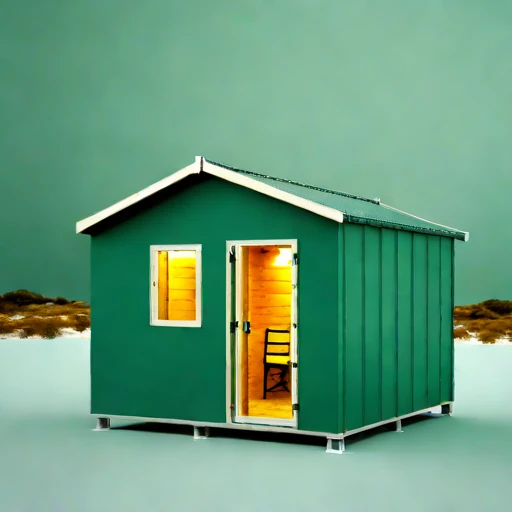 A tidal-bore watch hut, photographed against a plain background