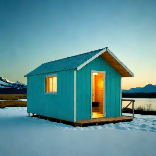 A tidal-bore watch hut, photographed against a plain background