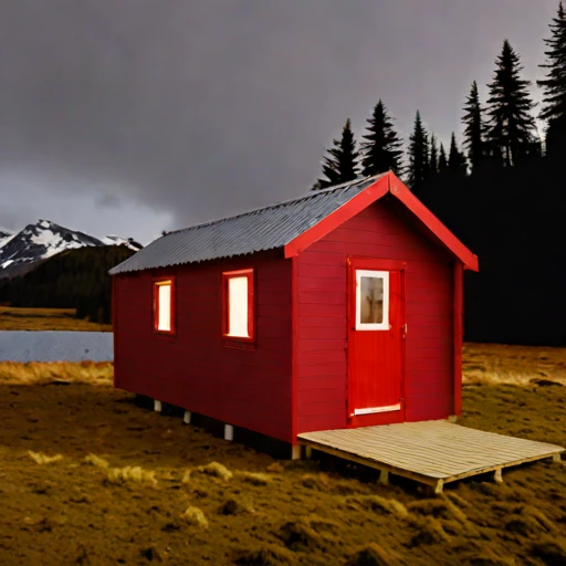 A tidal-bore watch hut, photographed against a plain background