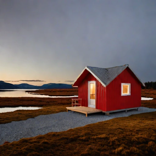 A tidal-bore watch hut, photographed against a plain background