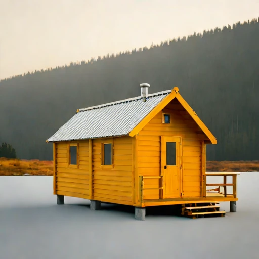 A tidal-bore watch hut, photographed against a plain background