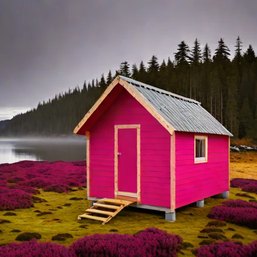 A tidal-bore watch hut, photographed against a plain background