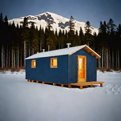 A tidal-bore watch hut, photographed against a plain background