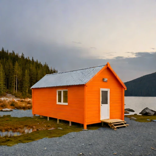 A tidal-bore watch hut, photographed against a plain background