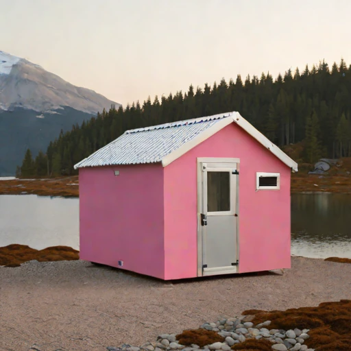 A tidal-bore watch hut, photographed against a plain background